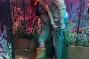 上尺度？克莱在女友马冬梅身后教她打高尔夫💘这俩也太腻歪了~